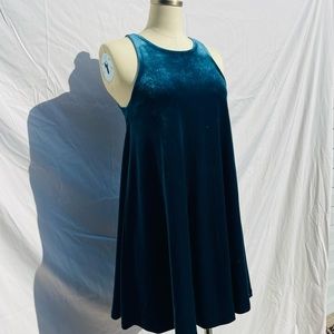Velvet Teal Swing Dress